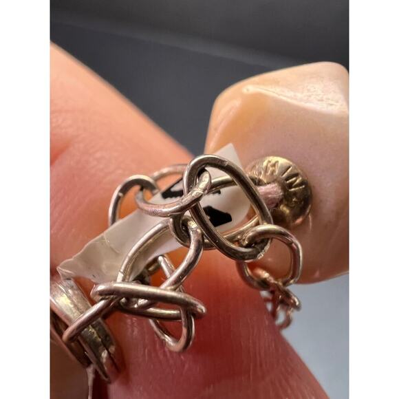 NEW pink opal and rose quartz Sterling silver necklace - Picture 12 of 16